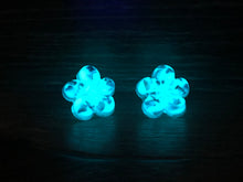 Amethyst- blue glow flower earrings