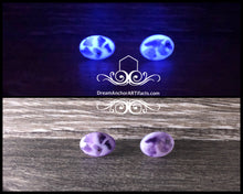 Amethyst- oval purple glow earrings