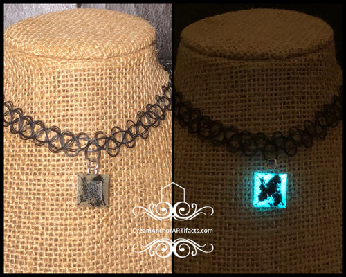 Onyx - square charm choker