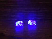 Baby blue - emerald purple glow earrings