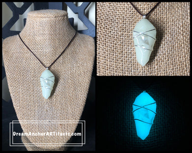 Crystal Shard - Wrapped ivory glow necklace