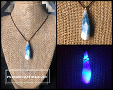 Baby blue - wrapped glow crystal necklace