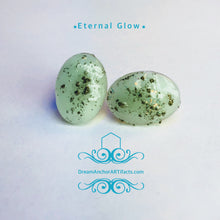 Eternal Glow white oval stud earrings