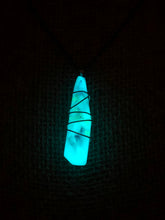 Crystal blue - wrapped glow necklace