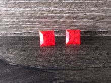 Lava red - square glow earrings