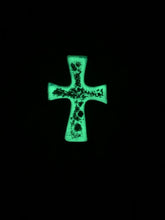 Pyrite infused cross glow necklace