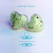 Eternal Glow white heart stud earrings