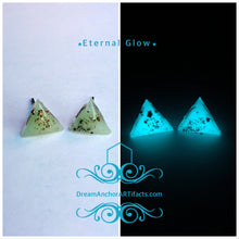 Eternal Glow white triangle stud earrings