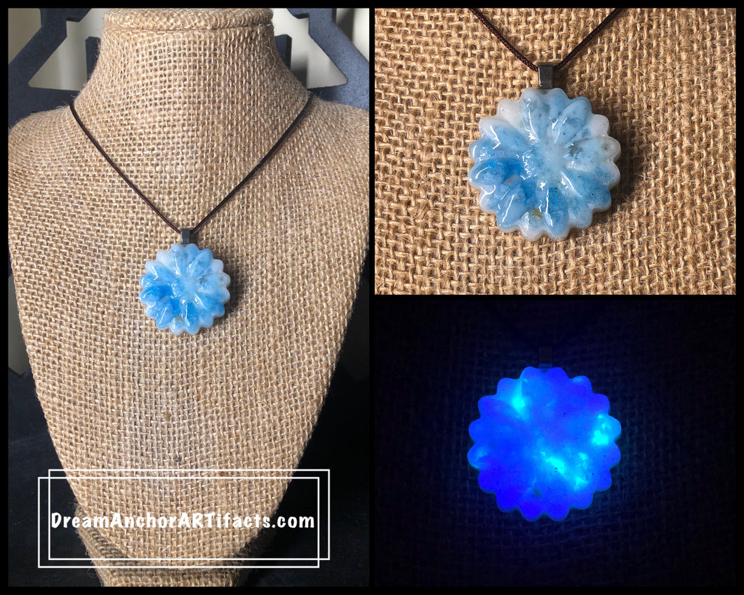 Electric Flower - blue glow necklace