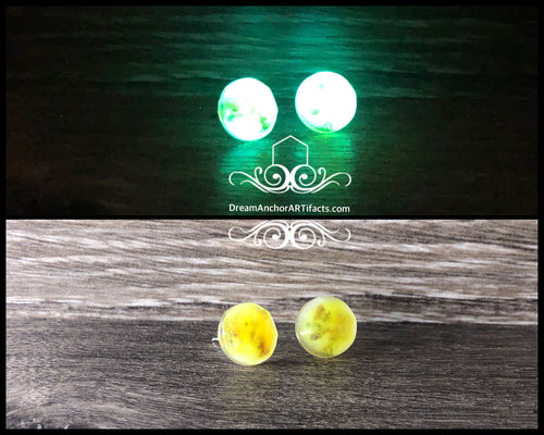 Citrine full moon-bluegreen glow earrings