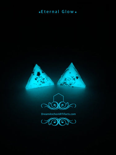Eternal Glow white triangle stud earrings
