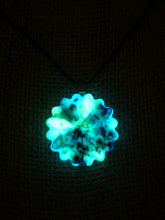 Electric Flower- green and blue glow necklace