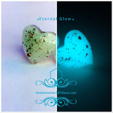 Eternal Glow white heart stud earrings