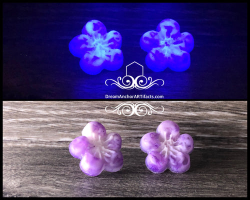 Amethyst-purple glow flower earrings