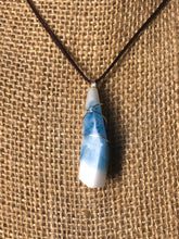 Baby blue - wrapped glow crystal necklace