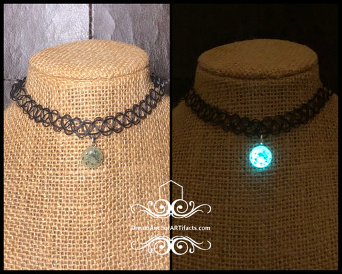 Blue topaz- moon charm -choker