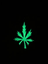 Green glow marijuana leaf necklace