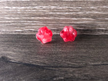 Red paws- blue glow earrings