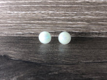 Ivory full moon - blue glow earrings