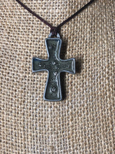 Pyrite infused cross glow necklace