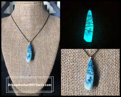 Crystal blue - wrapped glow necklace