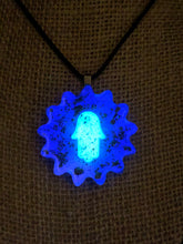 Hamasa Hand -blue glow necklace