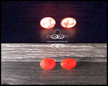 Lava red - oval glow earrings